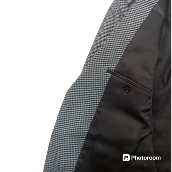 Ralph Lauren LRL Black Gray Micro Houndstooth Blazer Sports Coat Size 44L - Picture 6 of 16